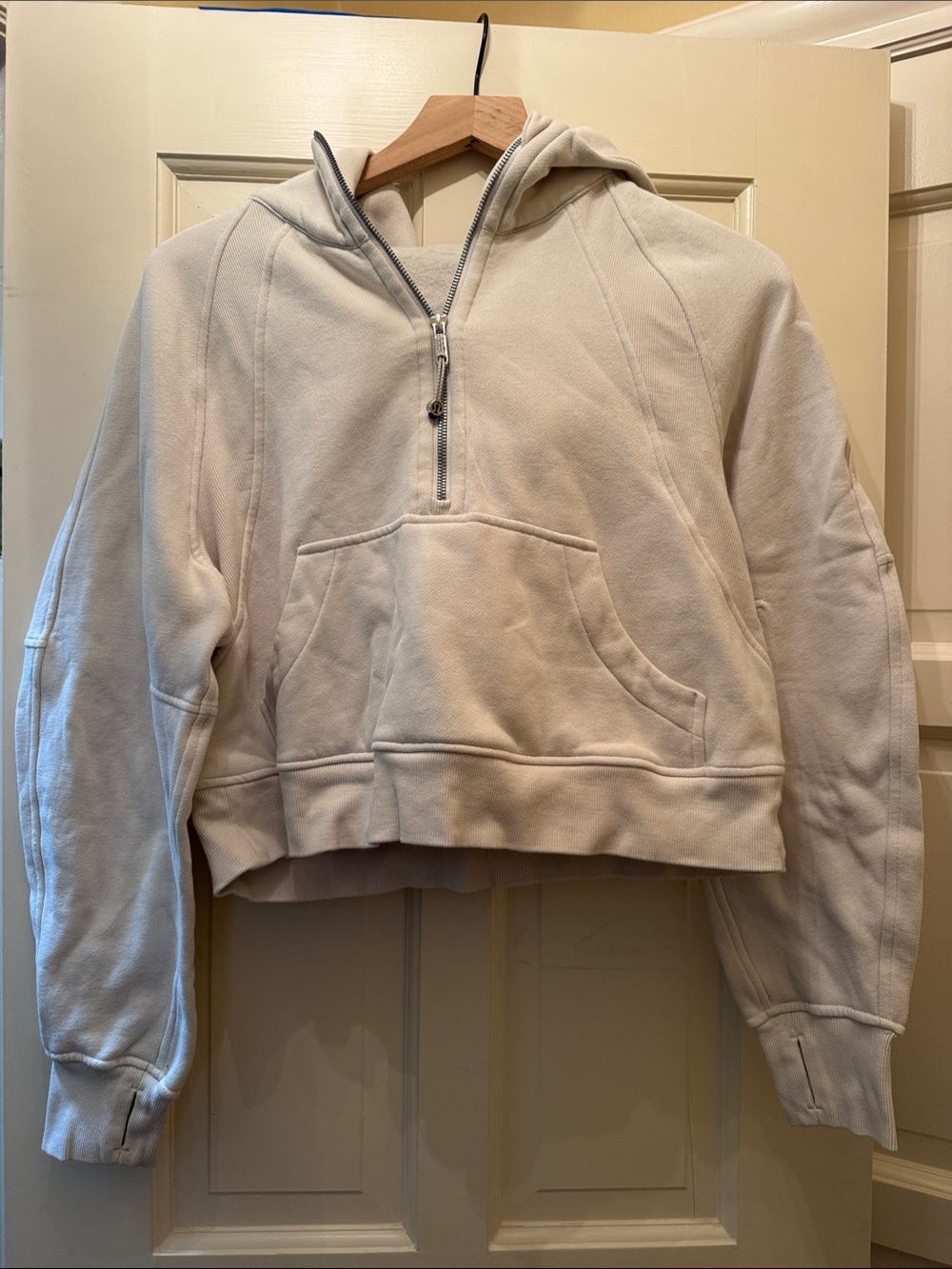 lululemon athletica Cream Cropped Half-Zip Hoodie